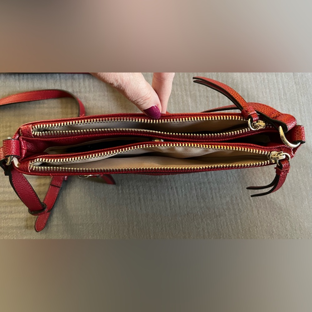 Dana Buchman deep cherry red medium crossbody bag purse super clean EUC - Picture 6 of 10